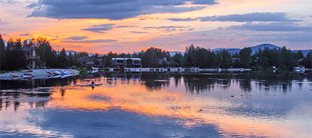 Sunset over Big Lake at Silver Springs